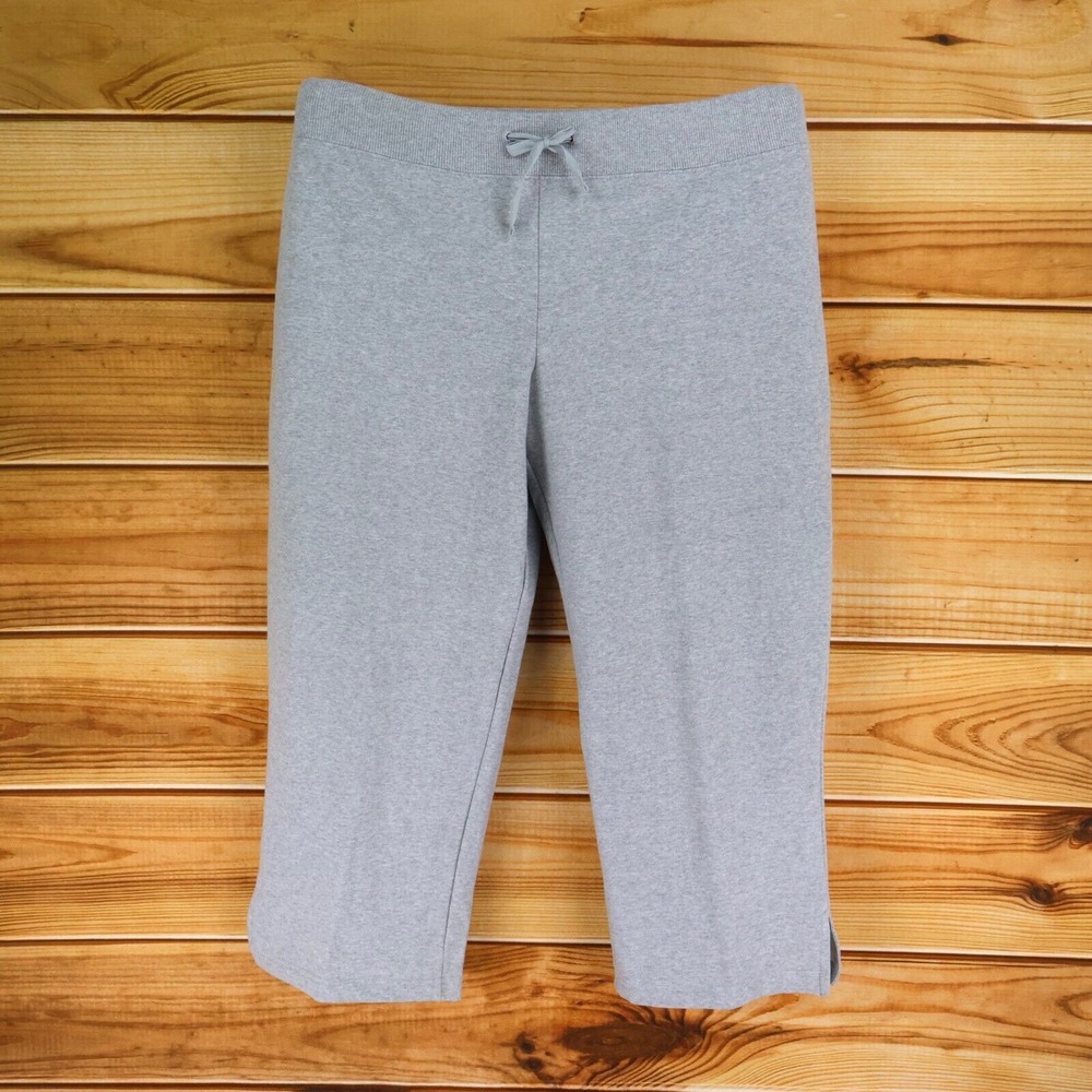 Prospirit Ankle Sweatpants Womens‎ Size L Gray Heathered Cotton Blend Stretch